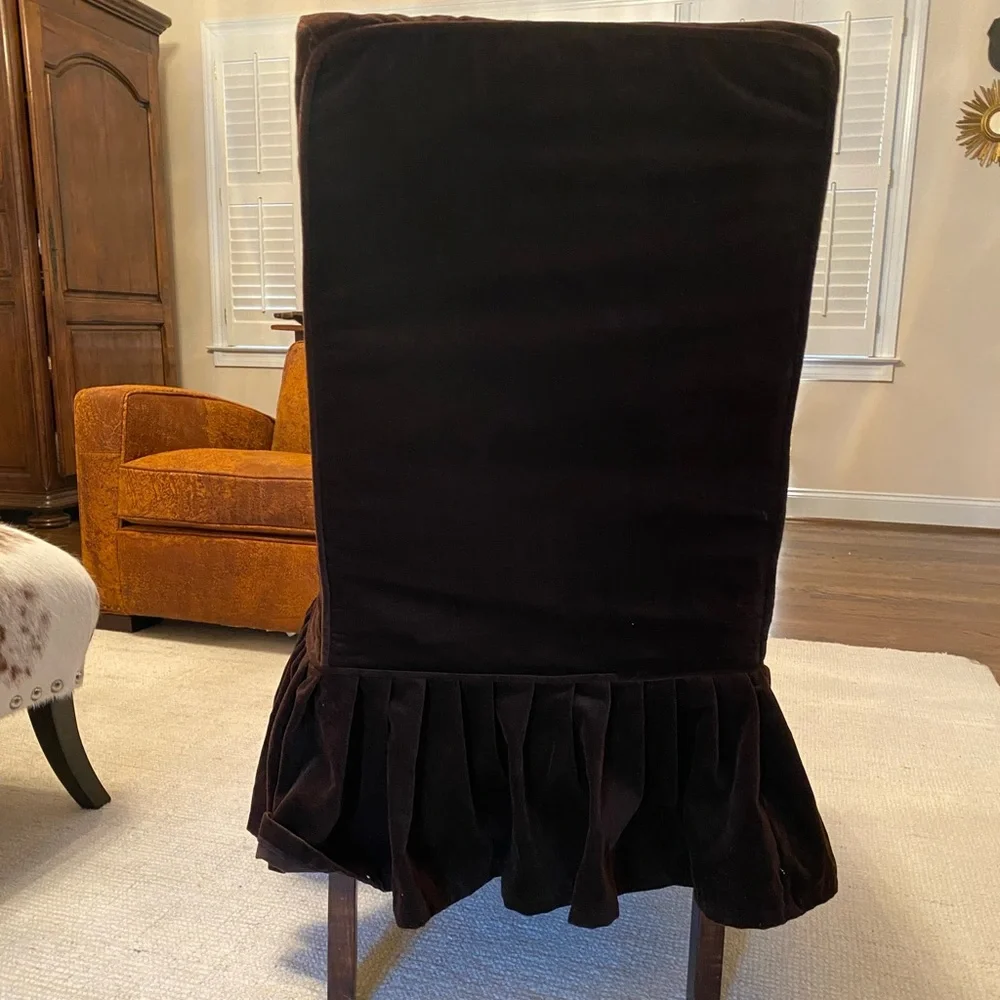 Brown Velvet Chair Cover - Picture 13 of 16
